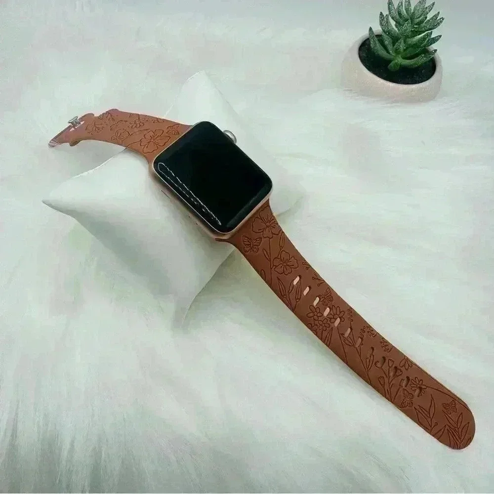 New Floral  Fall Design Apple Watch Bands  42mm 44mm 45mm 49mm Brown